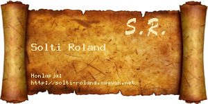 Solti Roland névjegykártya